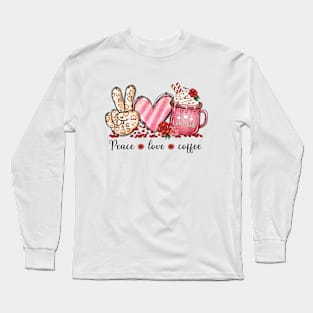 peace and love and coffee Long Sleeve T-Shirt